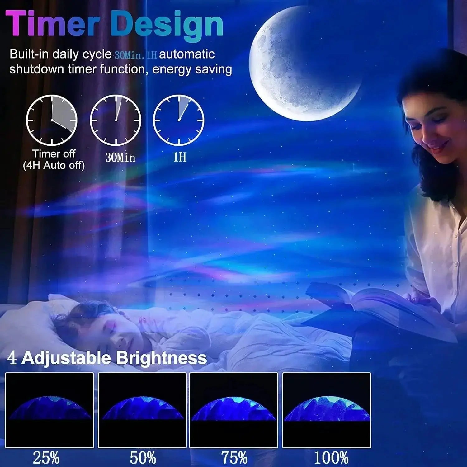 Bluetooth Galaxy Star Projector For Bedroom Ambiance Light