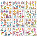 Vibrant Cartoon Kids Temporary Tattoos - 12 Fun Animal Packs