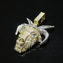 Hip Hop Goat Head With Glasses Pendant Micro Paved Shiny