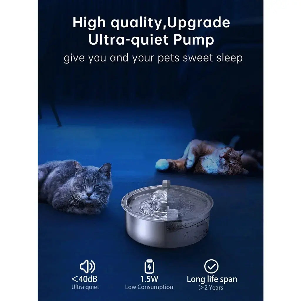 Cat Water Fountain 304 Stainless Steel 2.0L Automatic