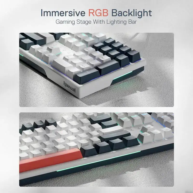 Redragon K668 RGB Gaming Keyboard, 108 Keys Wired Mechanical Keyboard w/Extra 4 Hotkeys Upgraded Hot-swappable Socket，Red Switch