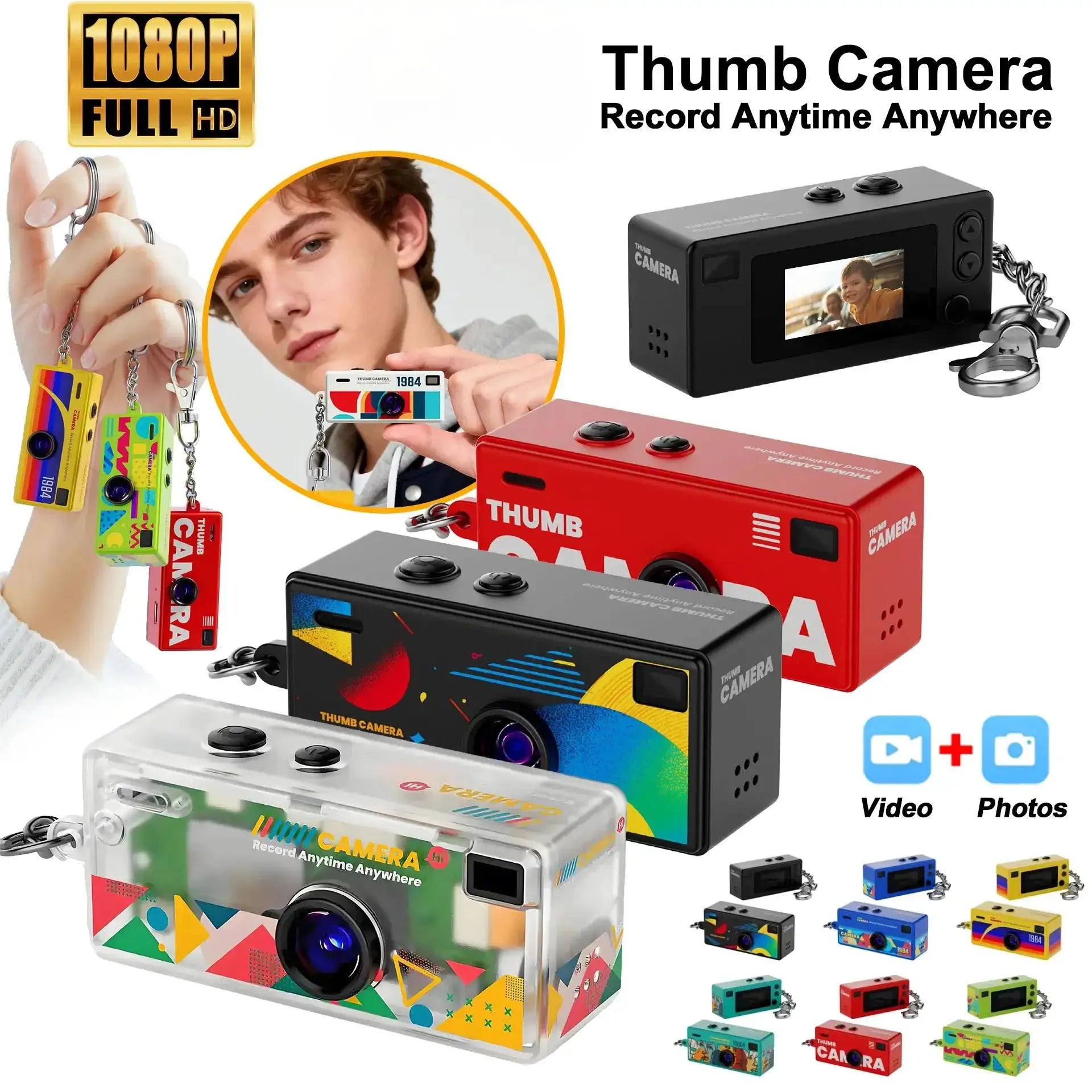 G6 Thumb Keychain Camera 0.96 Inch Retro Mini Action Cameras 720P Very Small Camcorder Audio Video Recorder Support Memory Card