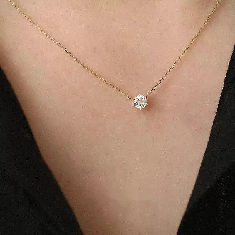 Zircon Pendant Necklace Elegant Bridal Jewelry For Women