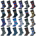 Stylish Black Argyle Crew Socks for Men Fun Comfortable 5-Pack