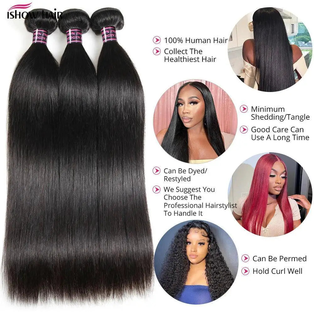 Brazilian Straight Hair Bundles 100 Percent Human Hair