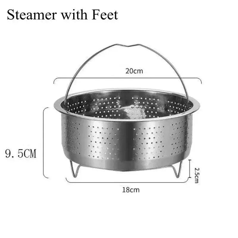 Stainless Steel Steamer Basket With Silicone Handle 44 cm