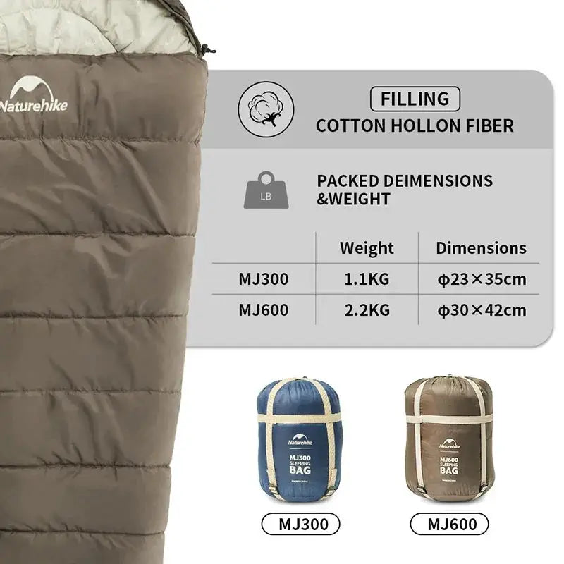 MJ300 Sleeping Bag Minus One Degree Lightweight Mummy Bag