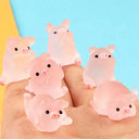Luminous Mini Resin Pig Car Dashboard Toy Chick Decor Gift