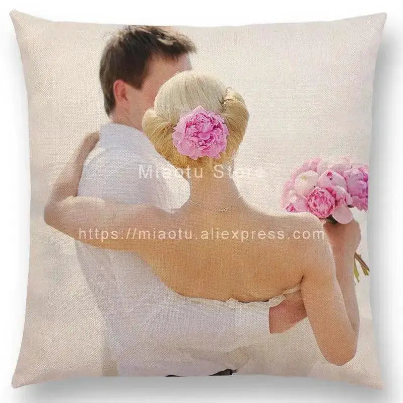 Personalized Family Logo Linen Pet Pillow Covers Decor
