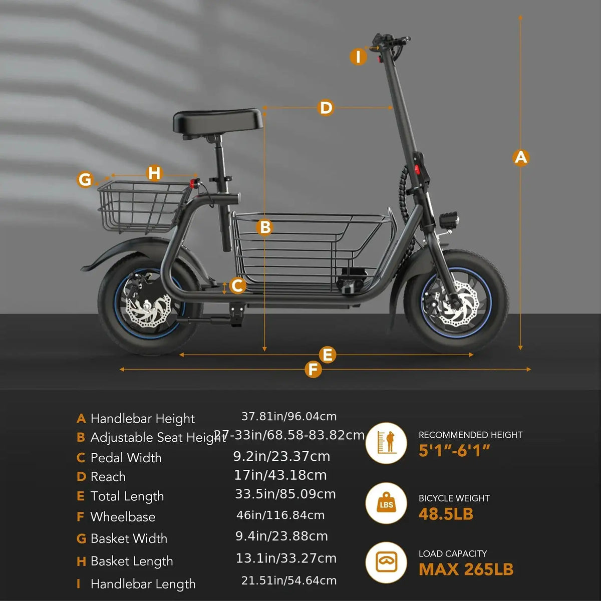 Gyroor Foldable Electric Scooter — product view 3