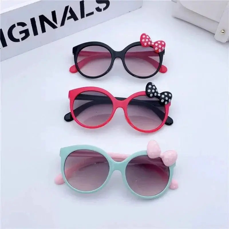 UV400 Kids Sunglasses Cat Design With Bowknot Charm