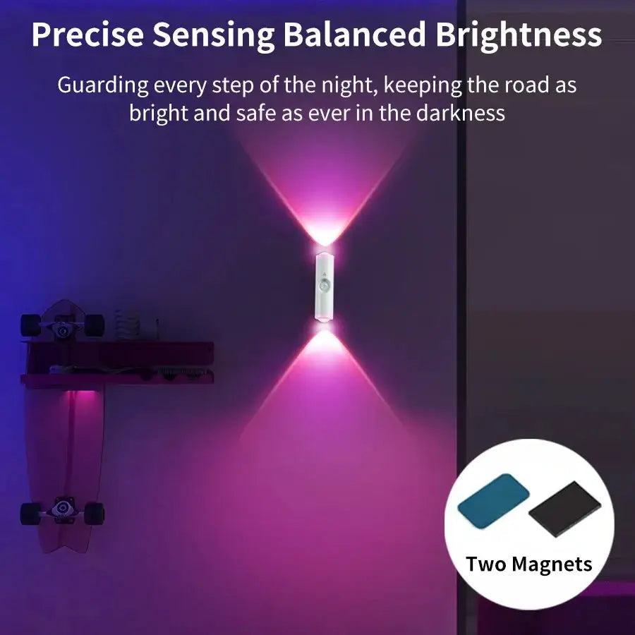 Motion Sensor Night Light 7 Color Change LED Wireless Wall Lamp Magnetic Rechargeable Spotlight for Bathroom Bedroom Living Room