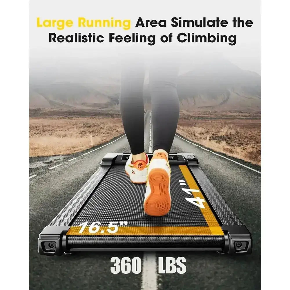 Walking Pad Treadmill with 5-Level Auto Incline, 360 lbs Capacity, LED Display, Compact Under Desk Design