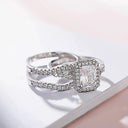 Moissanite Ring in Sterling Silver Newshe