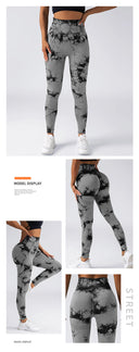 Tie Dye Leggings Seamless High Waist for Women Fitness Wear
