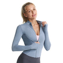 Slim Fit Women's Athletic Jacket with Long Sleeves and Thumb Holes