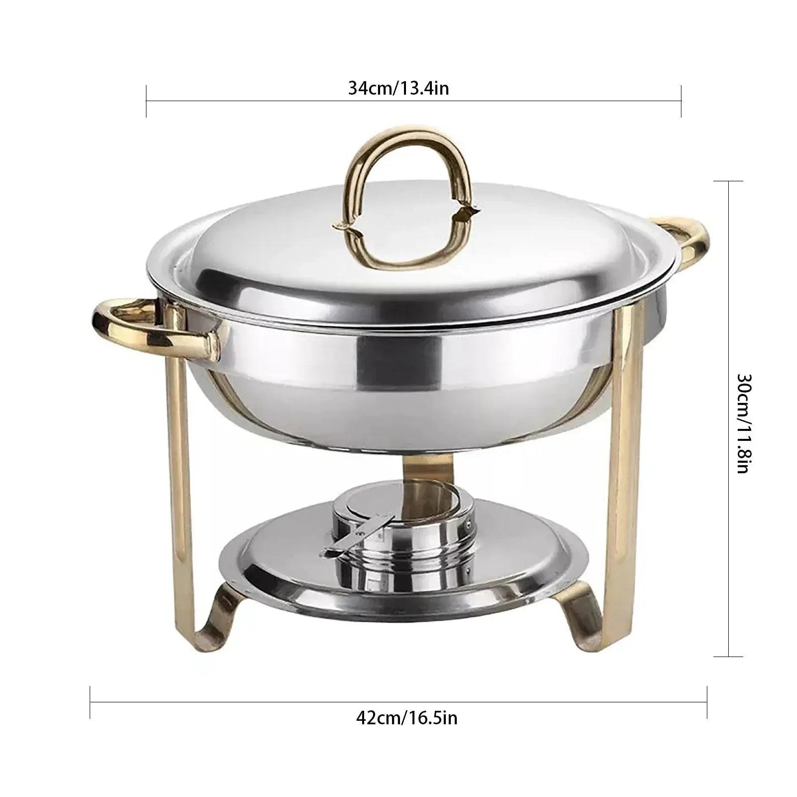 4L Stainless Steel Gold Warming Chafing Dish for Buffets