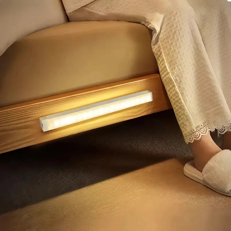 Under Cabinet Light LED Motion Sensor Night Light USB Charging Magnetic Induction Lamp for Bedside Wardrobe Stairway
