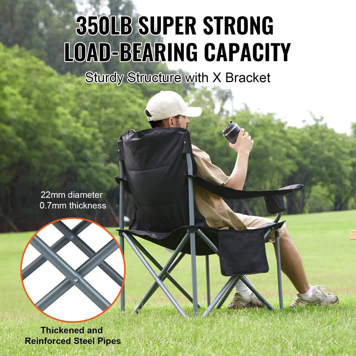 Heavy Duty Portable Folding Chair — product view 3