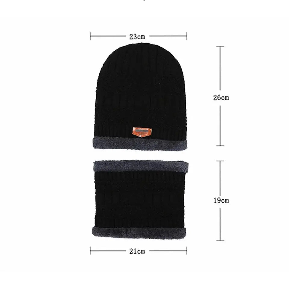 GETINFIT Winter Velvet Warm Hat And Scarf Set For All