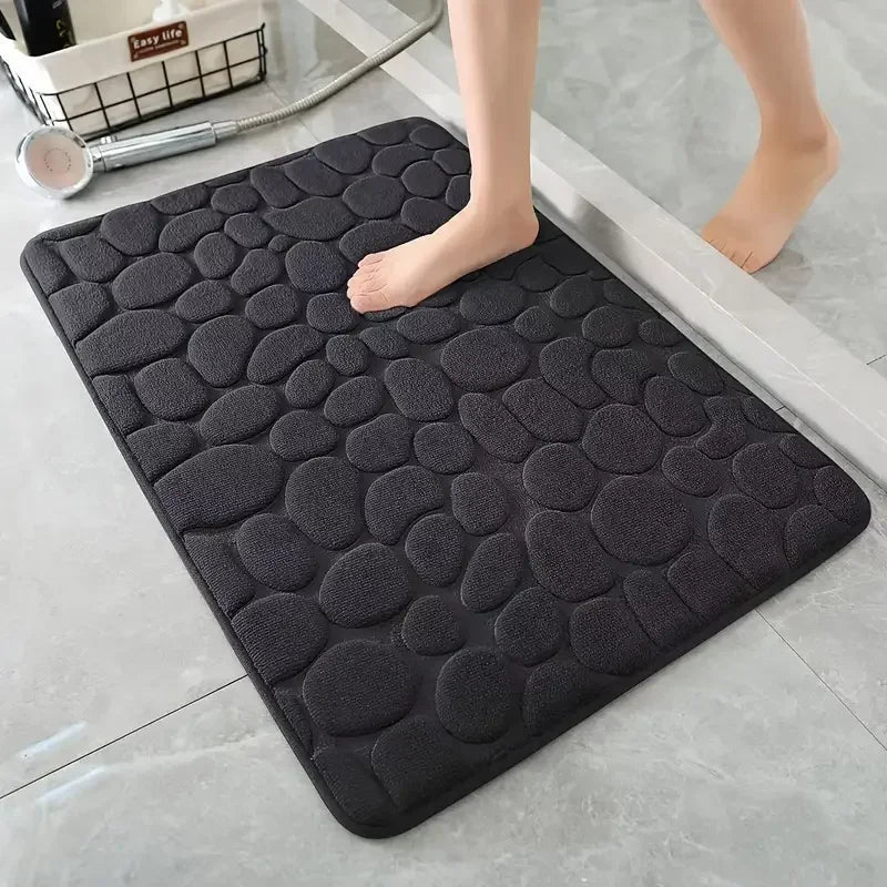 Cobblestone Embossed Nonslip Bathroom Mat