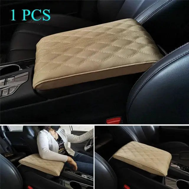 Premium Wave Embroidered Memory Foam Armrest Mat For Cars