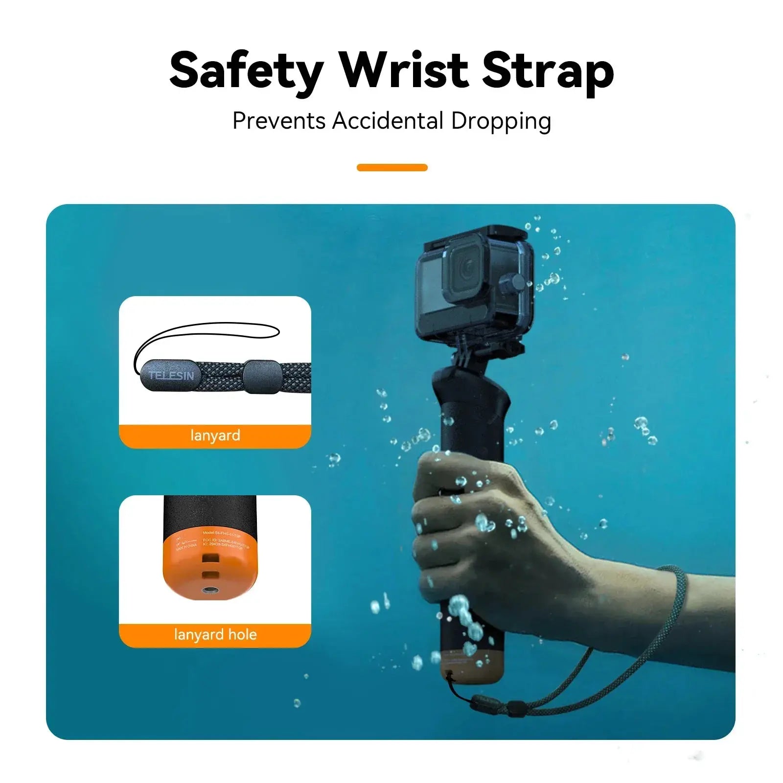 Telesin Buoyancy Bar Waterproof Selfie Stick With Remote
