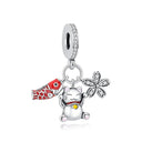 Sterling Silver Charm Fortune Cat