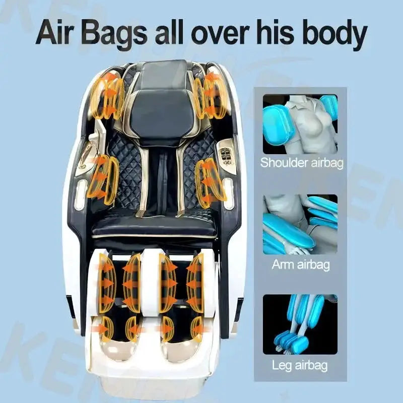 4D-MAX Full Body Massage Chair with 145cm SL Track, Zero Gravity, Airbag Massage & Foot Roller