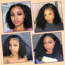 Glueless Water Wave Bob Wig 12A Malaysian Lace Front Hair