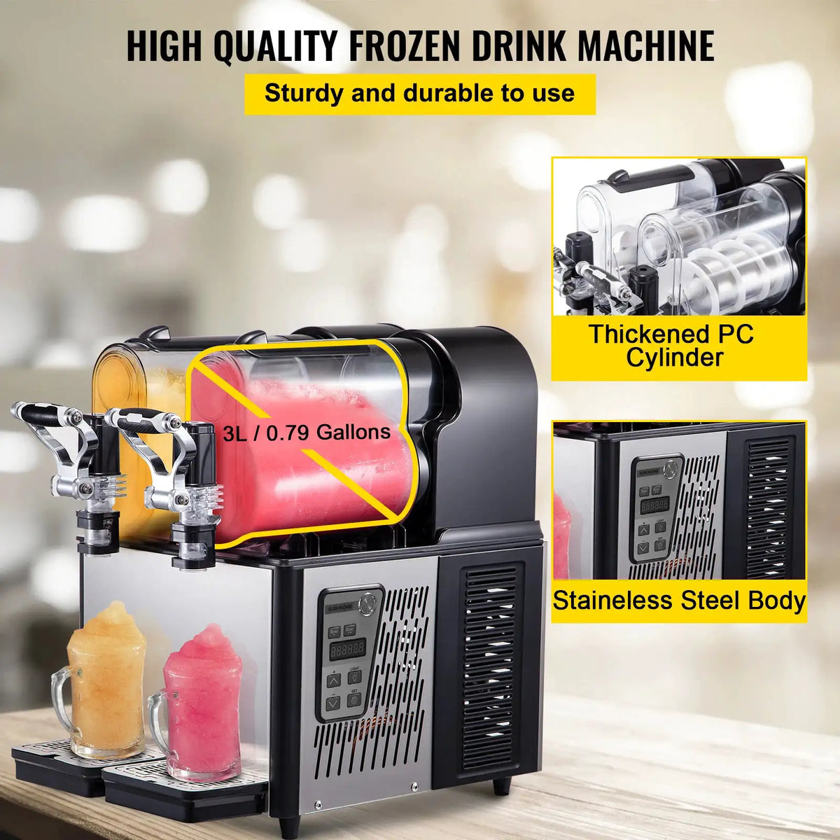 SucceBuy Commercial Slushy Machine Tank Frozen Drink Machine Cups — product view 2