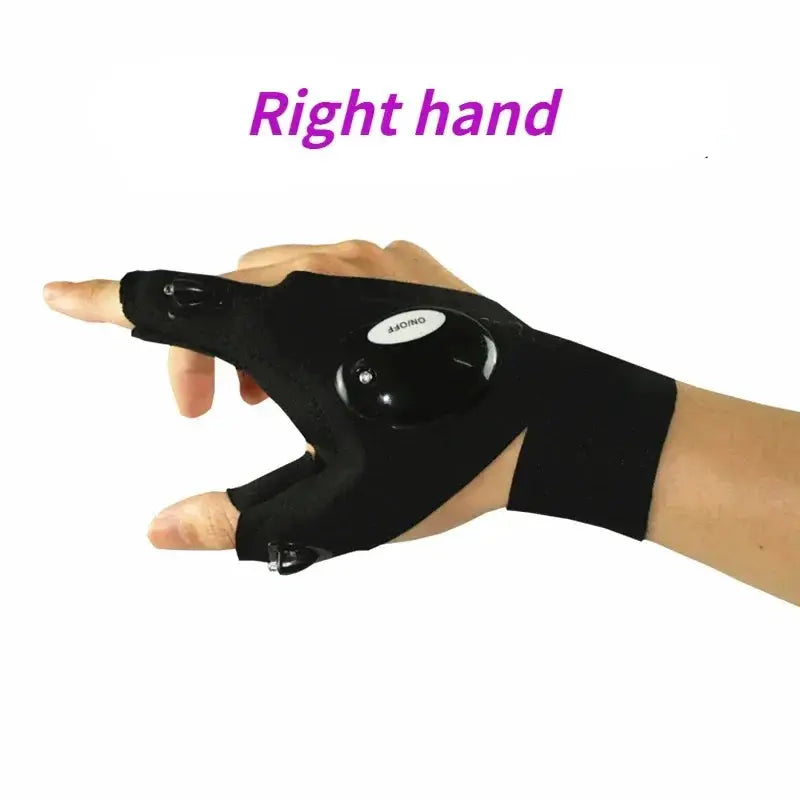 Fingerless Glove With LED Flashlight Waterproof Torch
