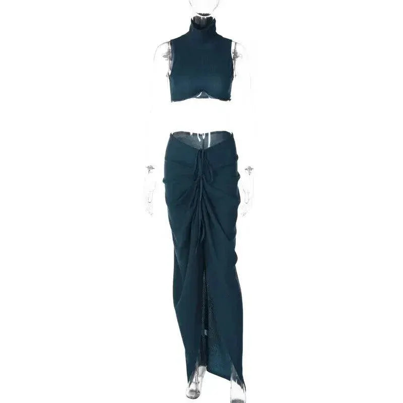 Solid Tank Top and Long Skirt Set Chic Summer Ensemble