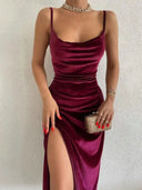 Hugcitar Velvet Maxi Dress Desk Date