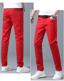 Four Season New Men's Yellow Jeans Fashion Business Casual