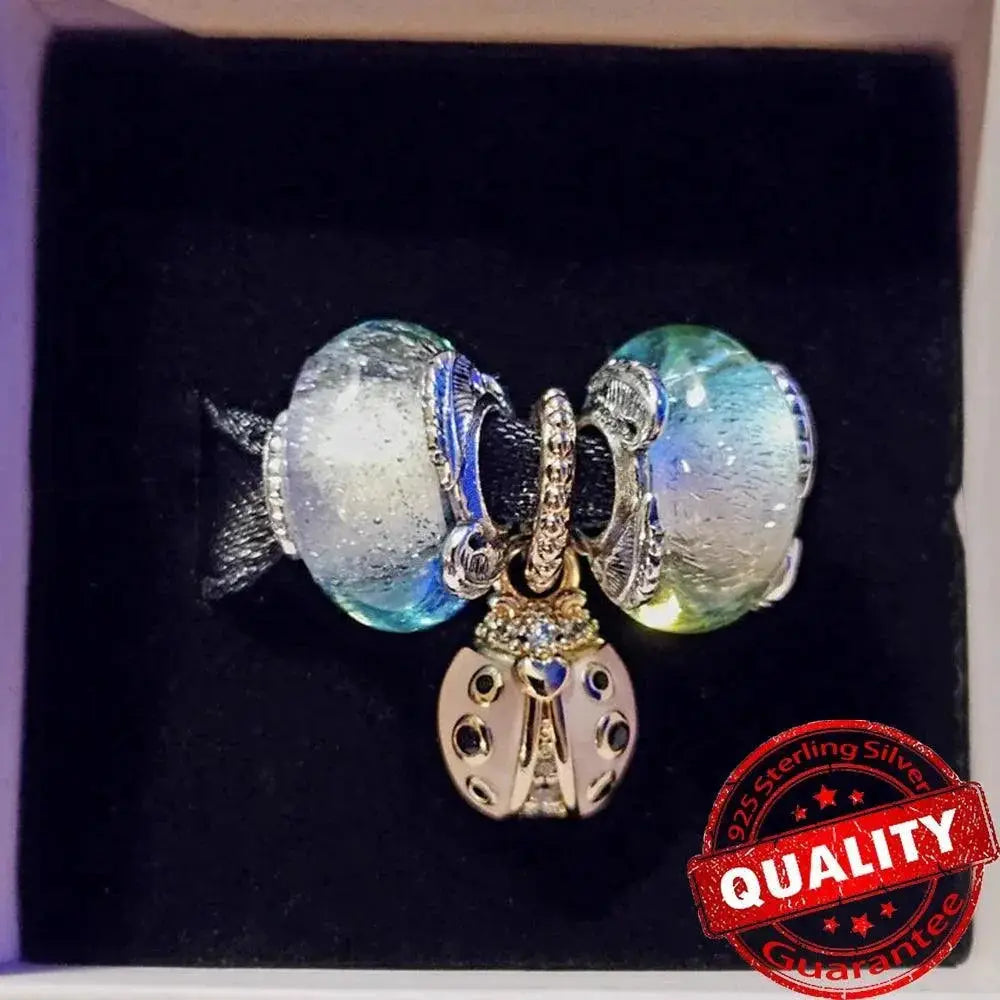 Colorful Heart Murano Glass Charm Sterling Silver Pandora