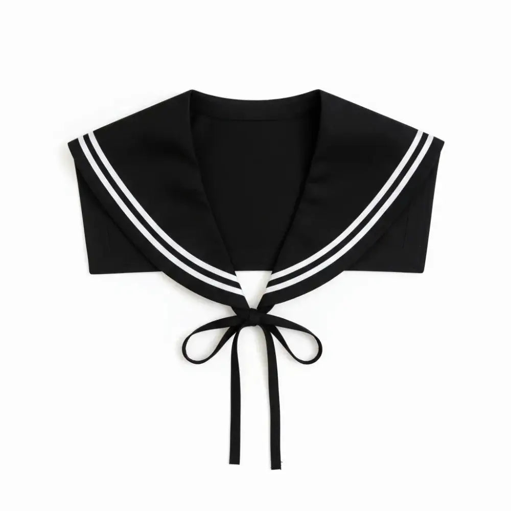 Striped Sailor Fake Collars Scarf Detachable Cotton Top Fake Collar Necklaces Black White Laced False Tie Neckwear