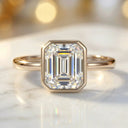 Emerald Moissanite Ring In Silver