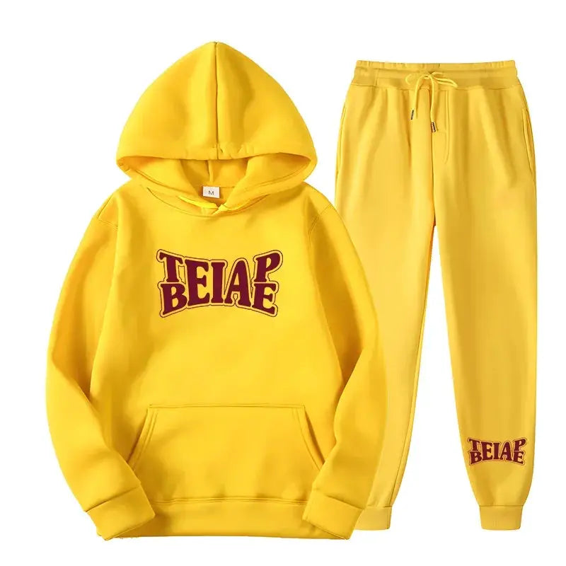 Fashion Print Mens Hoodie Set Oversized Comfort Style