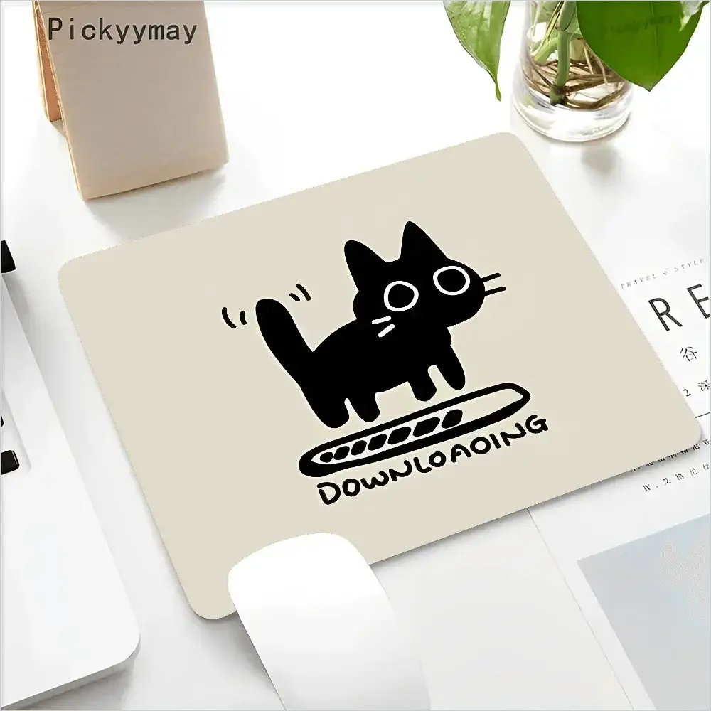 Black Cat Gaming Mousepad Desk Mat for Work and Play