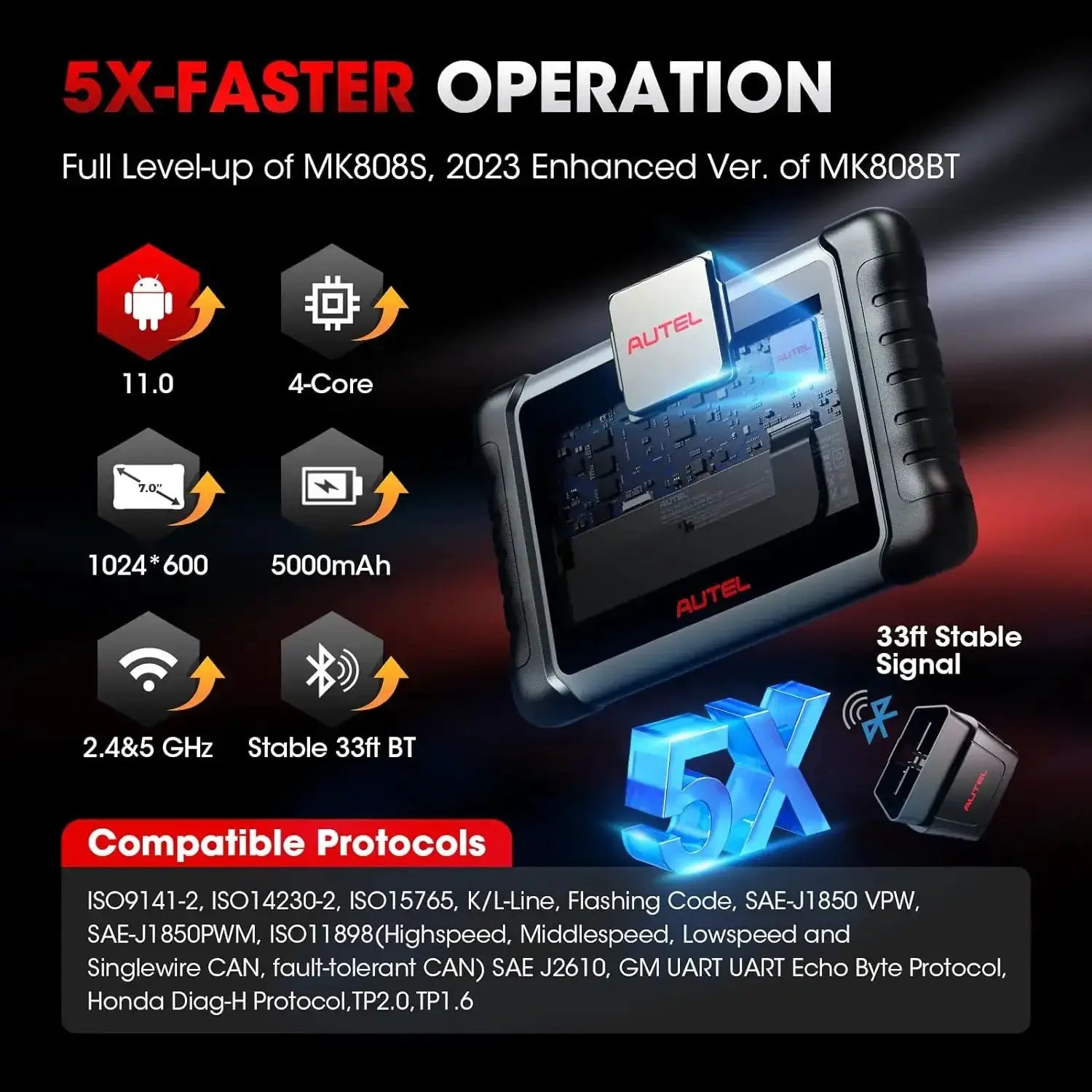 Autel MaxiCOM MK808K BT OBD2 Bluetooth Diagnostic Scanner