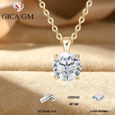 Moissanite Pendant Necklace in Sterling Silver Exquisite NBNJF