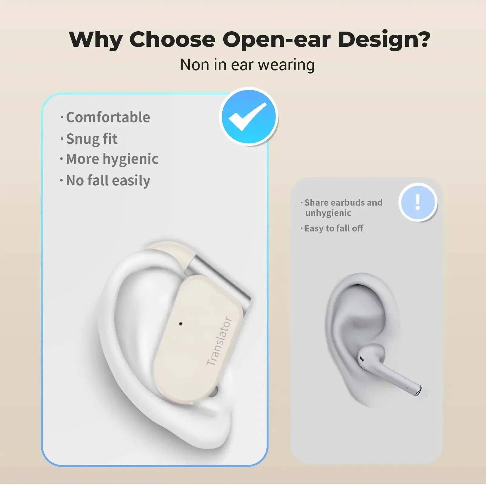 Wooask M9 Translator Earbuds Two Way Real Time Translation