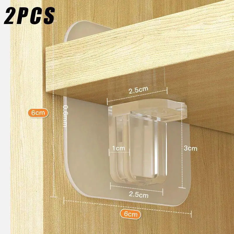 Adhesive Shelf Pegs With Partition Brackets For Closet