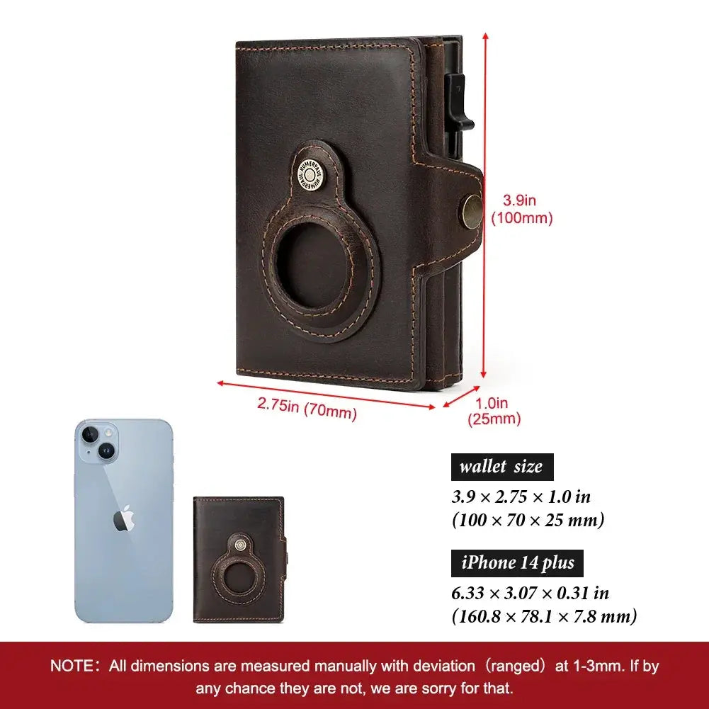 Anti Scan Magnet Credit Card Holder Wallet Genuine Leather
