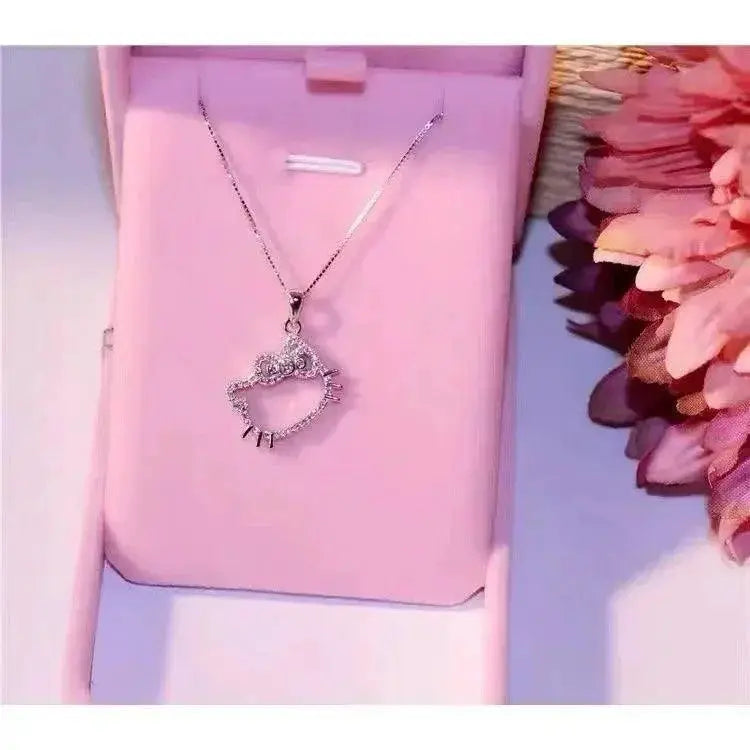 Hello Kitty Zircon Pendant Sparkling Elegance Jewelry