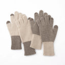 Colorblock Cableknit Winter Knit Gloves