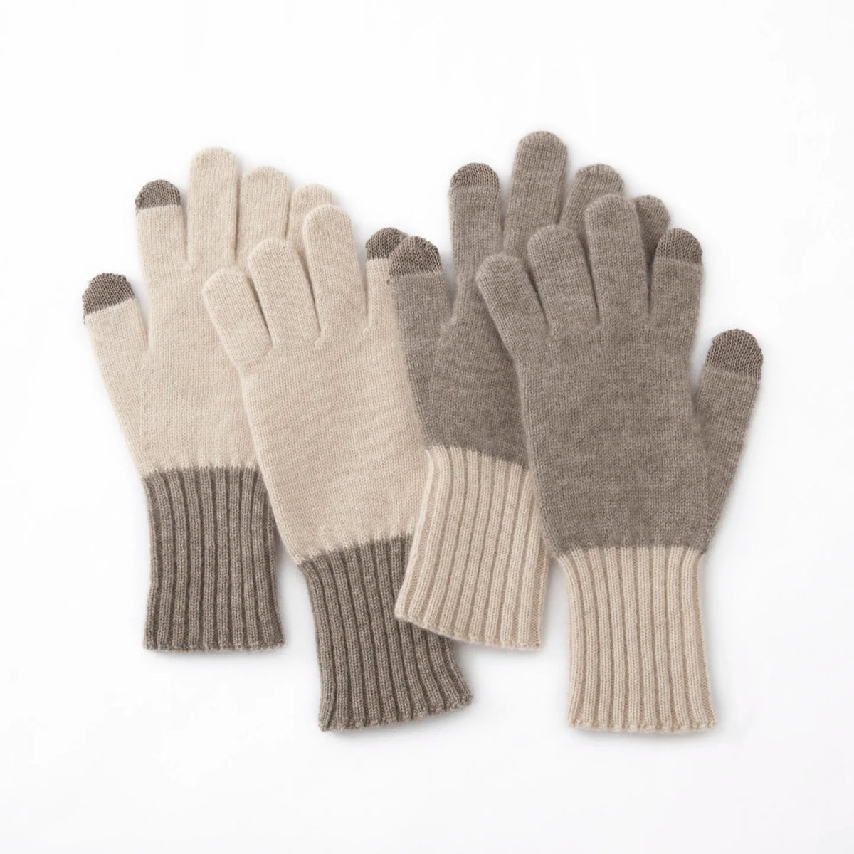 Colorblock Cableknit Winter Knit Gloves