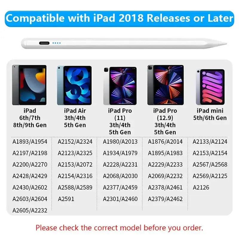 Apple Pencil Palm Rejection Power Display iPad Stylus Pen