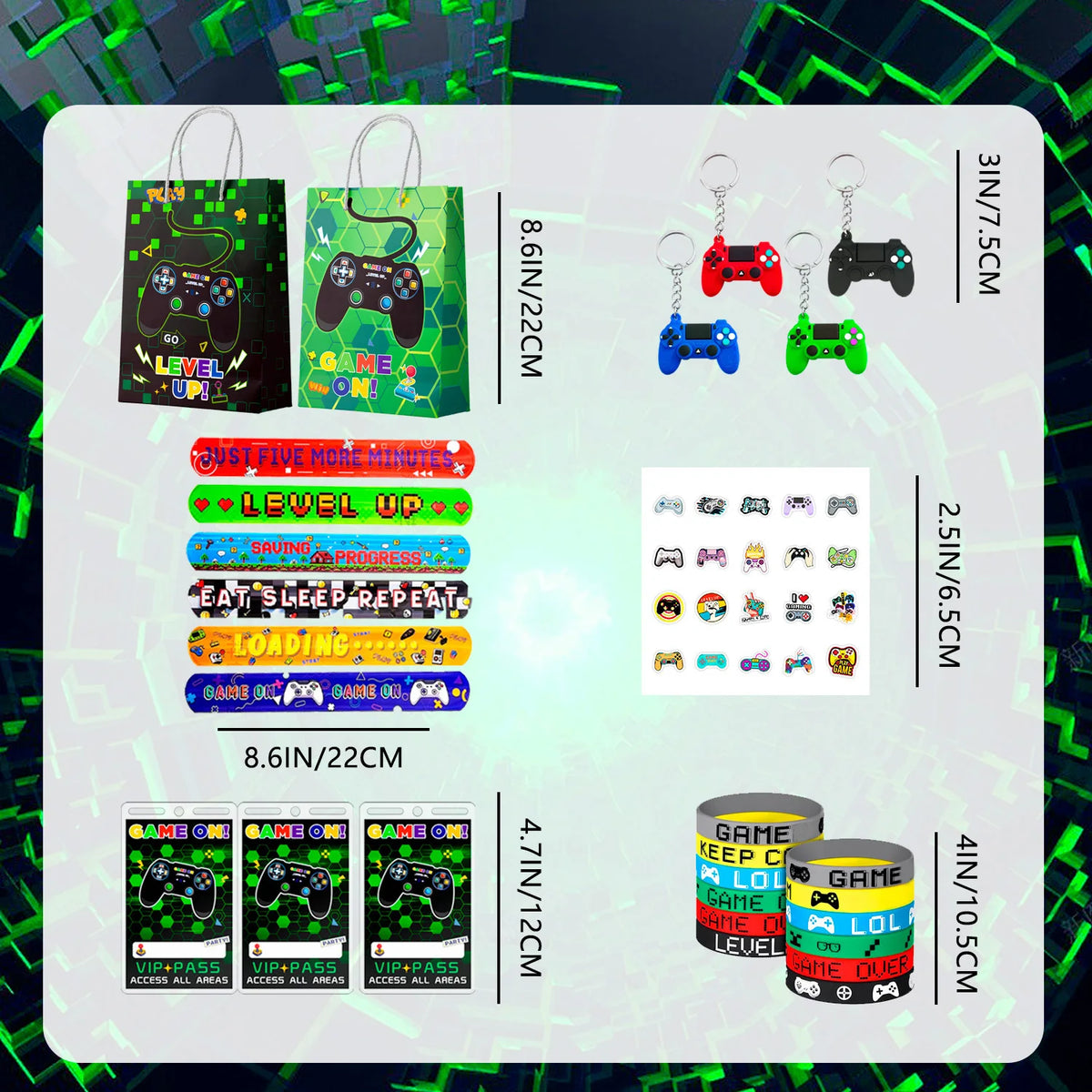 Gamer Party Favors Set Including